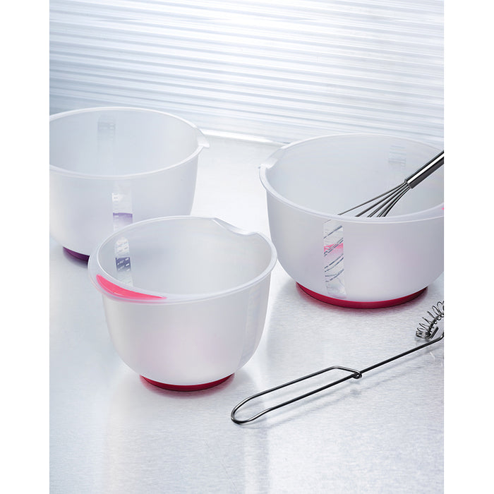 جوندول طقم 3 بولة خلط دائرى بلاستيك شفاف  - G-480