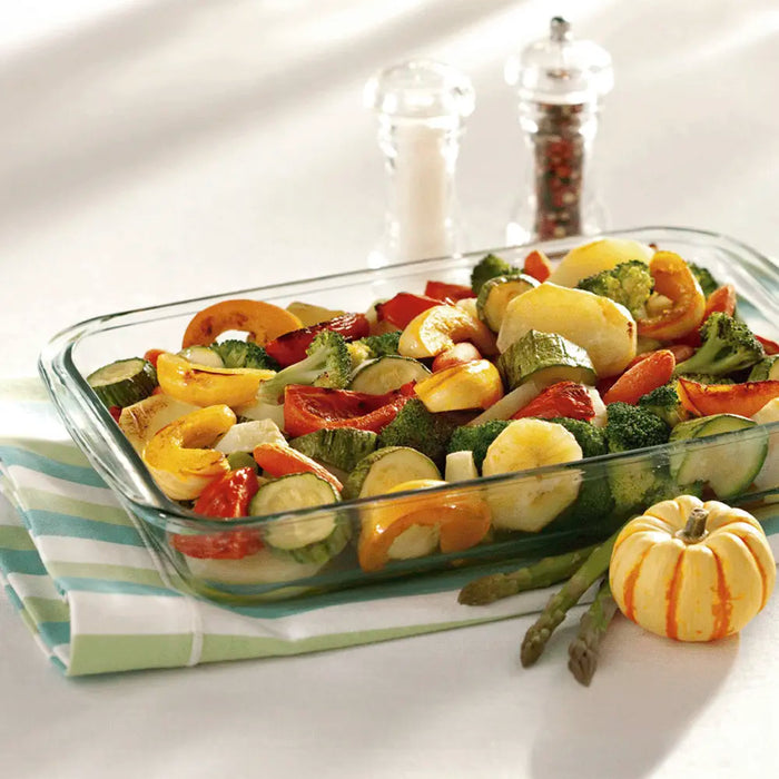 مارينكس طقم طاجن زجاج مستطيل بيد 3 قطع (29.7+34.6+39.4 سم) شفاف - GD167229