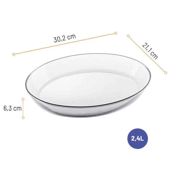 مارينكس طقم طاجن زجاج بيضاوى بيد 3 قطع (2.4+3.2+4 لتر) شفاف - GD167249
