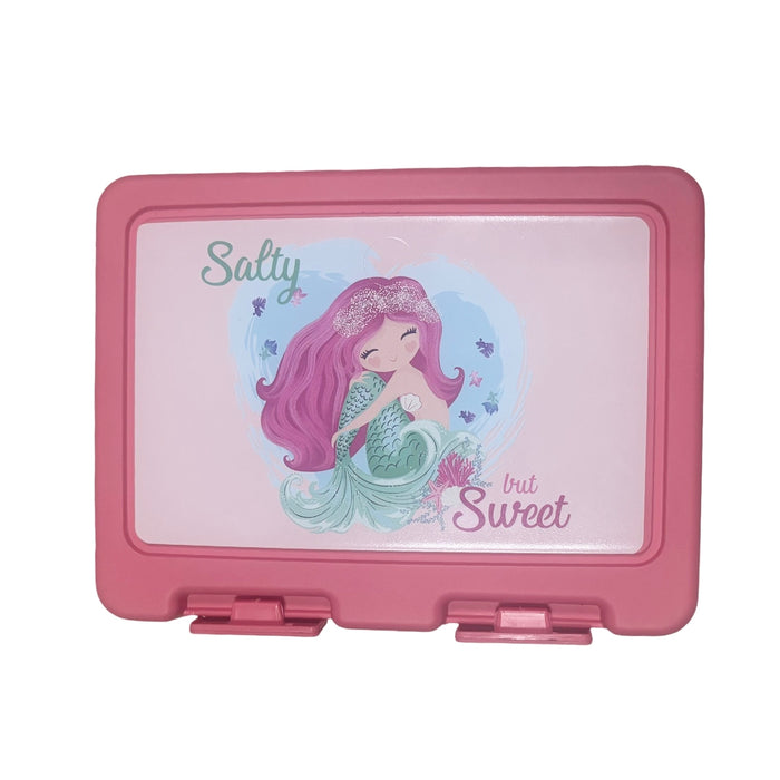 جوندول لانش بوكس (18*14*7.5 سم) شوكة+ملعقة بلاستيك روز - G-499P