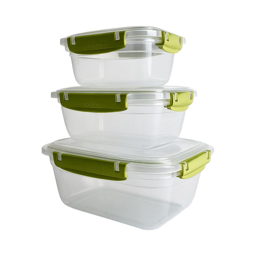 جوندول طقم علب (3 قطع) بلاستيك اخضر- G-391G