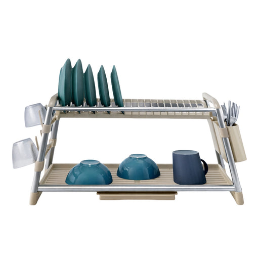 مطبقية 2 دور بالمصفاة  الومنيوم * بلاستيك بيج - DH2025-020