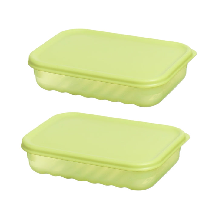 لوك اند لوك طقم 2 علبة بلاستيك 760 مل للخضار والفاكهة اخضر - HLE5300NS2