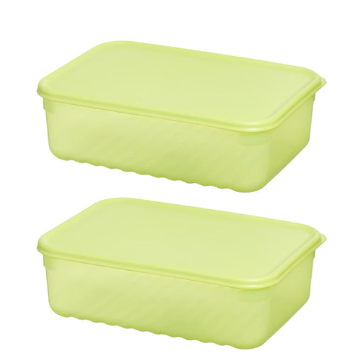 لوك اند لوك طقم 2 علبة بلاستيك 3.2 لتر للخضار والفاكهة اخضر- HLE5600NS2