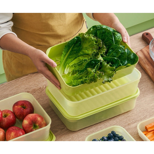لوك اند لوك علبة بلاستيك 3.2 لتر للخضار والفاكهة اخضر - HLE5600NT