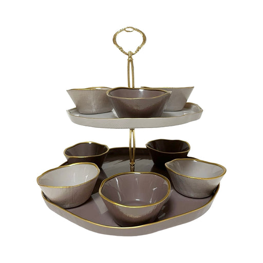 رويال الفريدو طقم شيالة 2 دور + عدد 8 بولة ميكس مدور رمادى * بنفسجى - round gr* pu