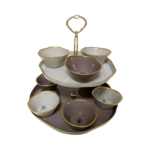 رويال الفريدو طقم شيالة 2 دور + عدد 8 بولة ميكس مدور رمادى * بنفسجى - round gr* pu