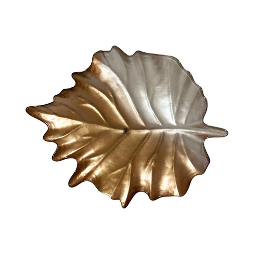 رويال ألفريدو طبق ورق شجر شبح 41 سم زجاج بيج * كهرمان - 19088-BE-AM