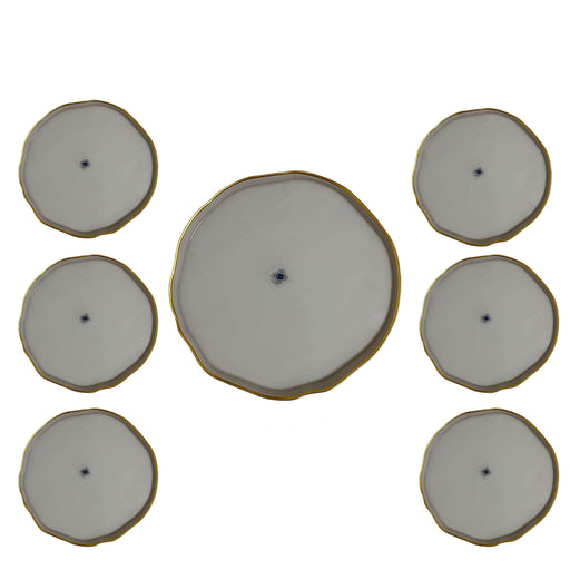 رويال ألفريدوا طقم  جاتوة 7 قطع زجاج رمادى - 14903-14904-OP-TA