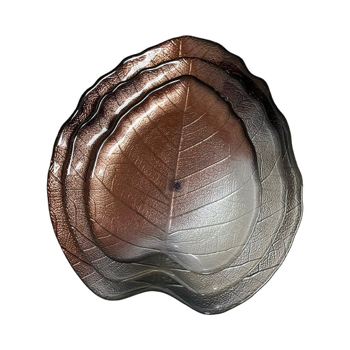 رويال ألفريدو طقم جاتورة 3 قطع ورق شجر زجاج بيج * بنى - 15911-12-13-BE-BR