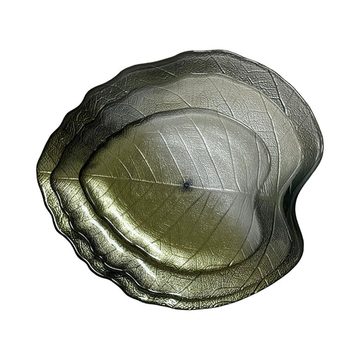 رويال ألفريدو طقم جاتورة 3 قطع ورق شجر زجاج بيج * اخضر - 15911-12-13-BE-GR