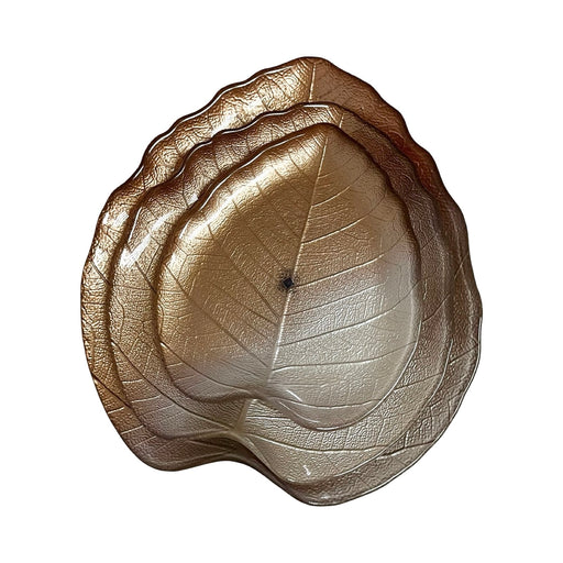 رويال ألفريدو طقم جاتورة 3 قطع ورق شجر زجاج بيج * كهرمان - 15911-12-13-BE-AM