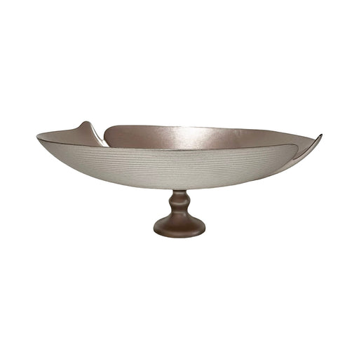 رويال ألفريدو طبق فاكهة فصوص كبير دائري 40 سم زجاج روز جولد - 15358A-54237RG