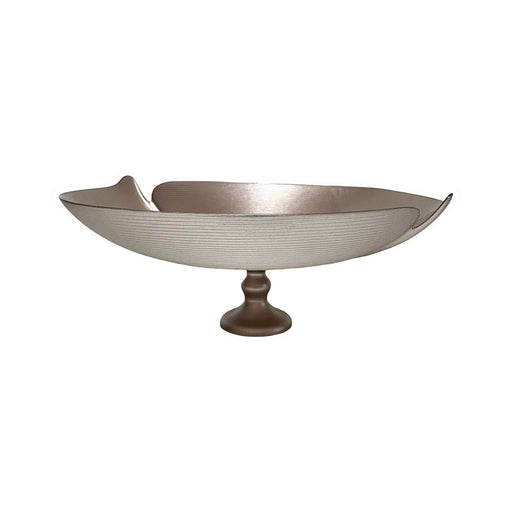 رويال ألفريدو طبق فاكهة فصوص وسط دائري 30 سم زجاج بنى روز جولد - 15357A-54237RG