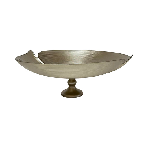 رويال ألفريدو طبق فاكهة فصوص كبير دائري 40 سم زجاج شامبين - 15358A-54237CH