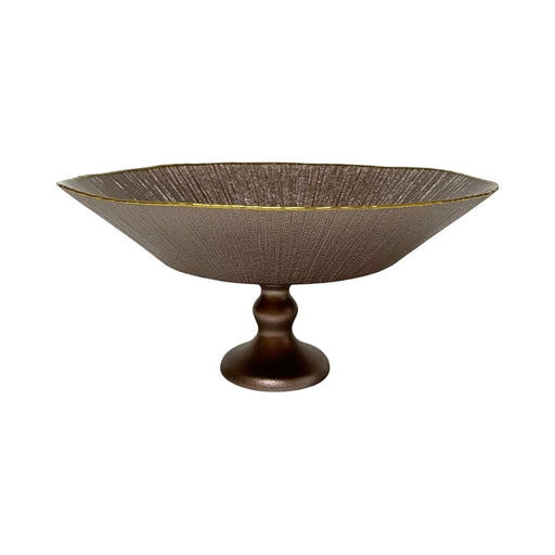 رويال ألفريدو طبق فاكهة دائري 40 سم زجاج بنى - 14461A-54237BR