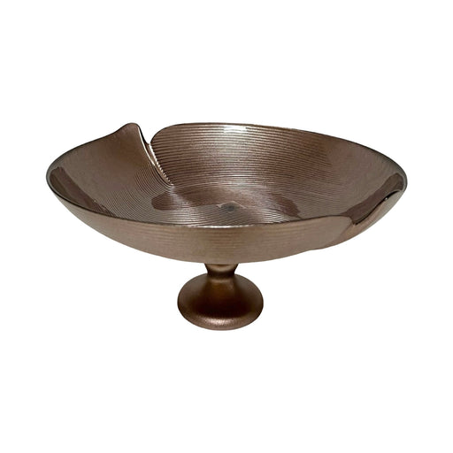 رويال ألفريدو طبق فاكهة فصوص كبير دائري 40 سم زجاج بنى - 15358A-54237BR