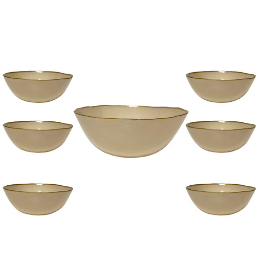 رويال ألفريدوا طقم خشاف 7 قطع زجاج بيج - 15529-15102-OP-BE