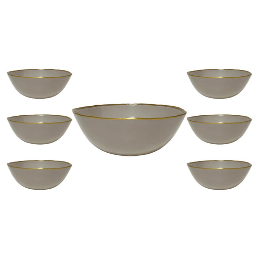 رويال ألفريدوا طقم خشاف 7 قطع زجاج رمادى - 5529-15102-OP-TA