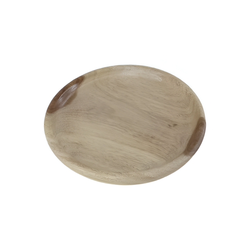 طبق تقديم خشب سرسوع دائرى (18 سم) بيج - 50348