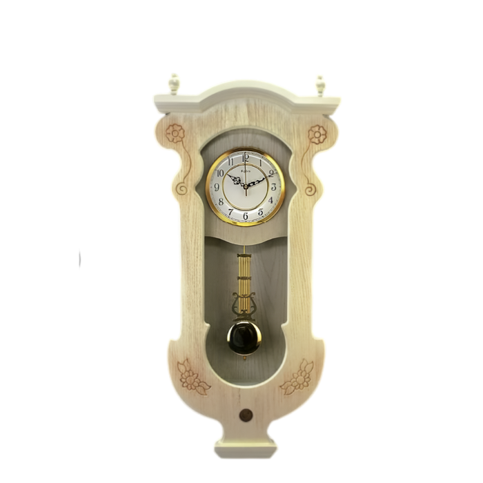 ساعة حائط بباندول خشب (84 *42سم) بيج- 4501