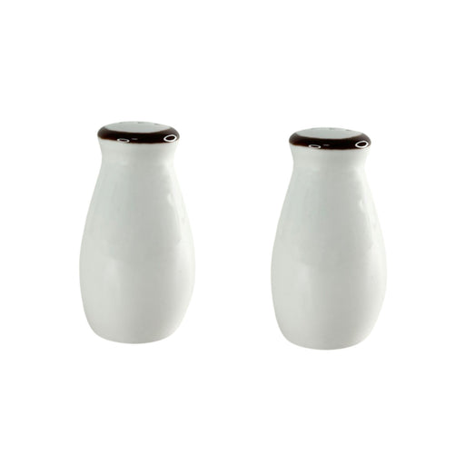 رويال ألفريدو طقم ملاحات 2 قطعه بورسلين أبيض *بني - ORSH6