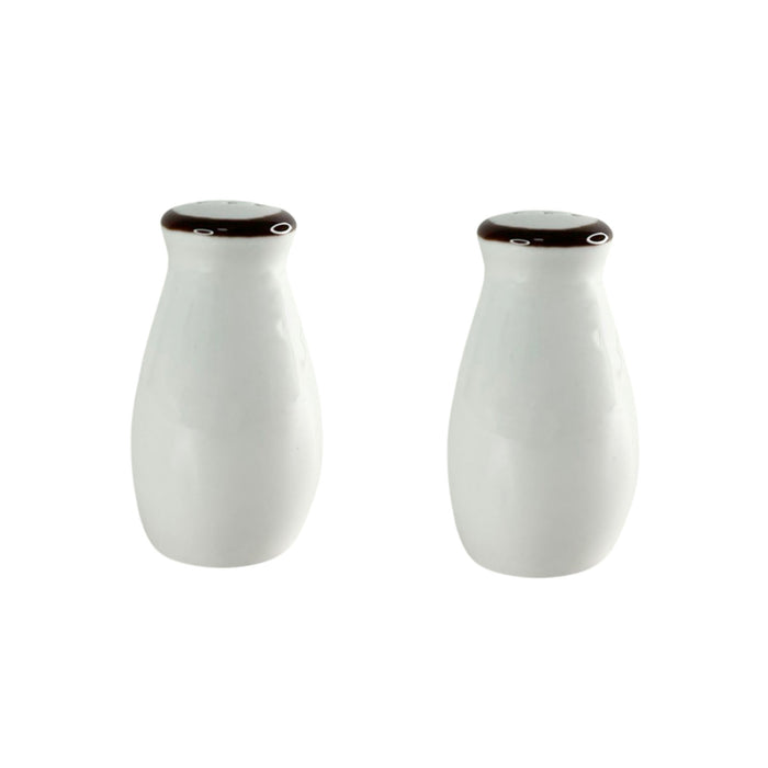 رويال ألفريدو طقم ملاحات 2 قطعه بورسلين أبيض *بني - ORSH6