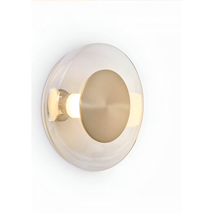 ابليك ليد (25 سم ) زجاج عسلي استانلس نحاسى  - 6513B-AM