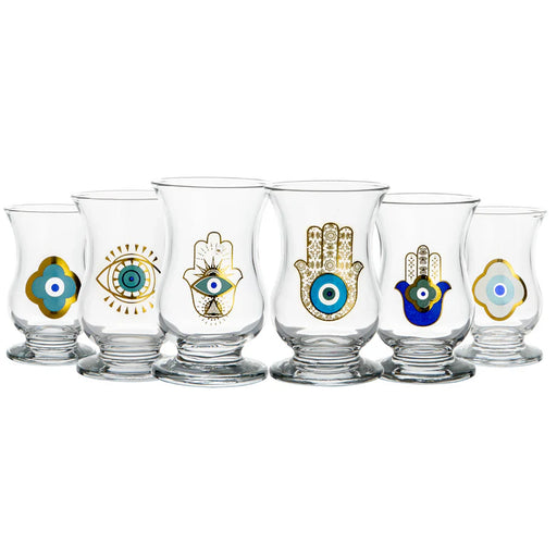 باشا باشا طقم اكوب 6 قطع زجاج 100 مل شفاف - 42351