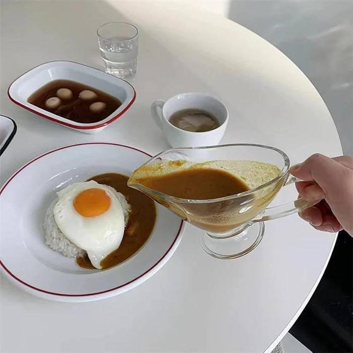 ٢ طقم صوصيرة زجاج وسط بيد زجاج شفاف - DH2025-141