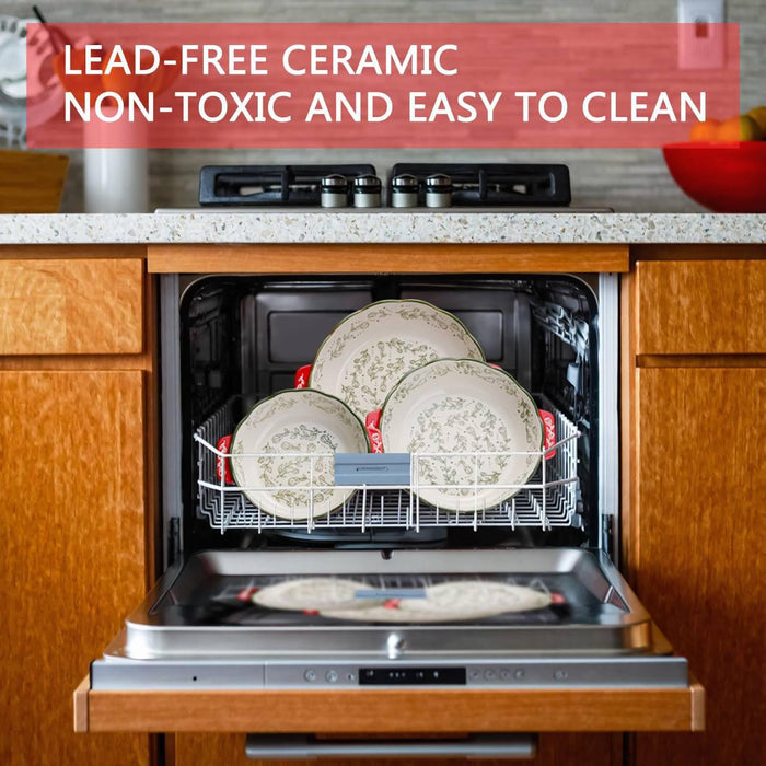 طقم ديفا 4 طاجن فرن دائرى بورسلين احمر خط زيتى - DV9022