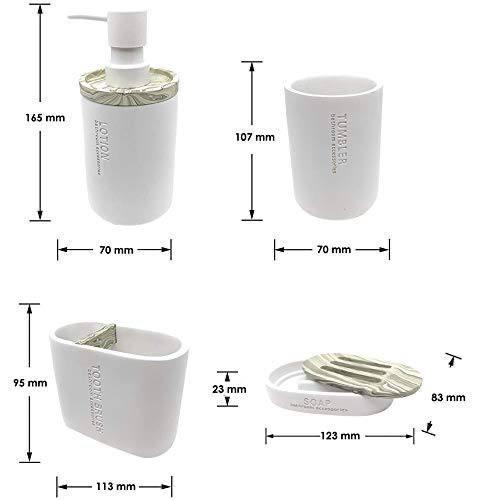 طقم اكسسوارات حمام 4 قطع  بلاستك ابيض - DV049