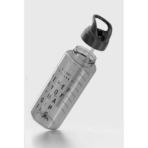 رينجا زجاجة مياة بشفاطة 1 لتر بلاستيك اسود - 912139BL