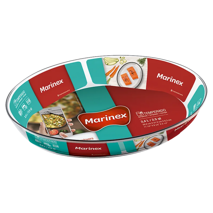 مارينكس طاجن بيضاوي 2.4 لتر زجاج شفاف - GD16345