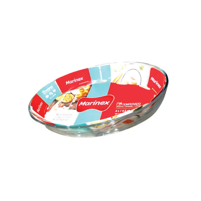 مارينكس طاجن بيضاوي 4 لتر زجاج شفاف  - GD16664