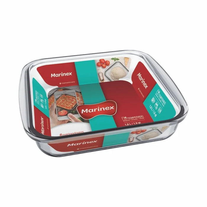 مارينكس طاجن مربع بيد 1.8 لتر زجاج شفاف - GD16222