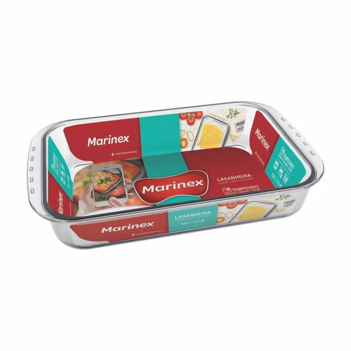 مارينكس طاجن مستطيل بيد 5.3 لتر زجاج شفاف  - GD16538