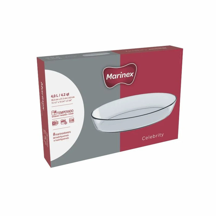 مارينكس طاجن بيضاوي 4 لتر زجاج شفاف - GD166649