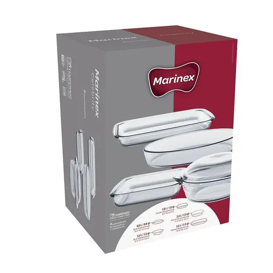 مارينكس طقم طاجن مشكل 5 قطع زجاج شفاف - GD167879