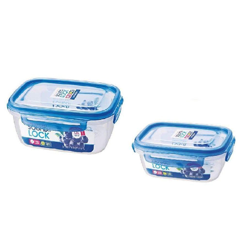 لوك اند لوك طقم علب بلاستيك ساوند لوك 2 قطعة ازرق - LEP551S002