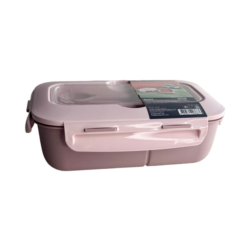 جوندول لانش بوكس (22.5*15.5*7.5 سم) شوكة+ملعقة بلاستيك روز - G-768R