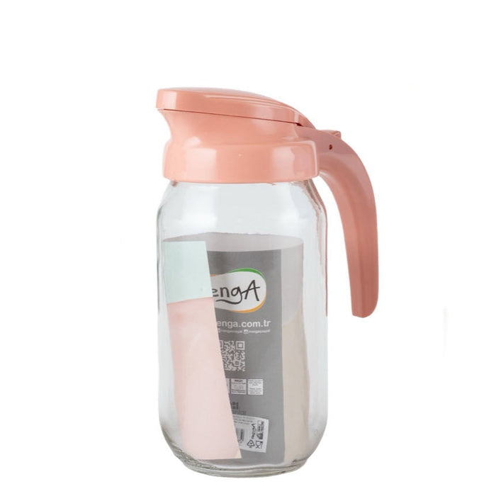 رينجا شفشق بيد وغطاء  ( 1 لتر ) زجاج روز - 111028P