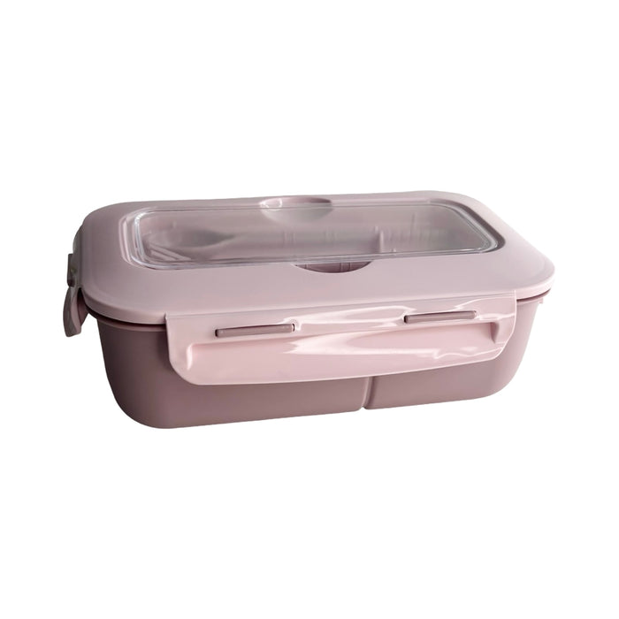 جوندول لانش بوكس (22.5*15.5*7.5 سم) شوكة+ملعقة بلاستيك روز - G-768R