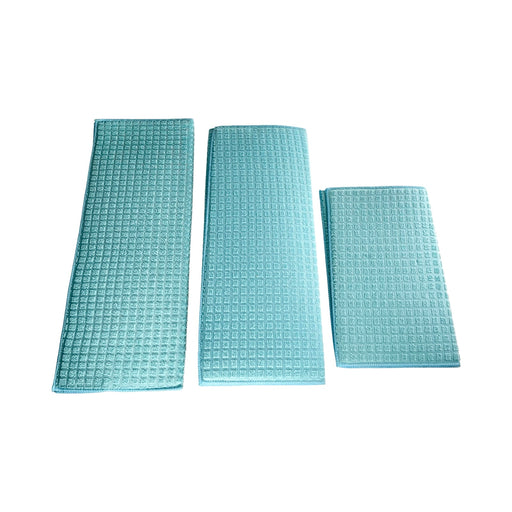 طقم فوط ٣ قطع صفاية مطبخ تركواز مايكروفايبر - DH2025-034TU
