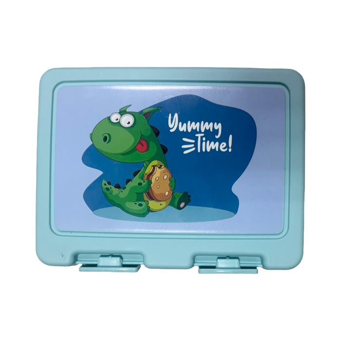 جوندول لانش بوكس (18*14*7.5 سم) شوكة+ملعقة بلاستيك ازرق - G-499B