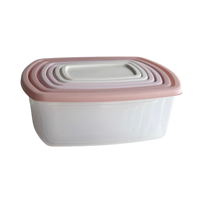 جوندول طقم علب ( 6 قطع ) بلاستيك روز - G-293