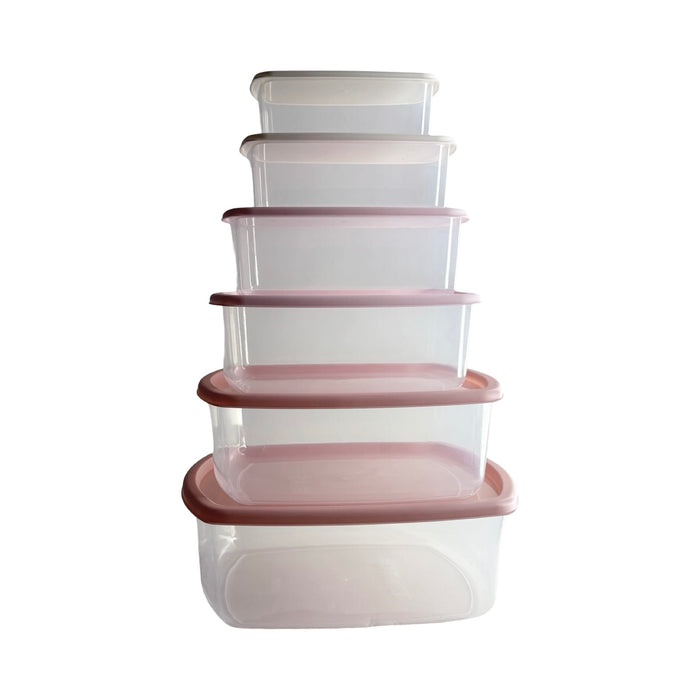 جوندول طقم علب ( 6 قطع ) بلاستيك روز - G-293