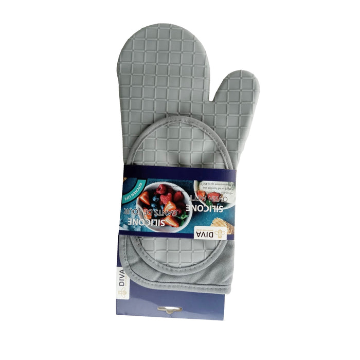 جوانتي سيليكون مقاوم للحرارة (33*14 سم) + ماسك رمادى - 3622GR