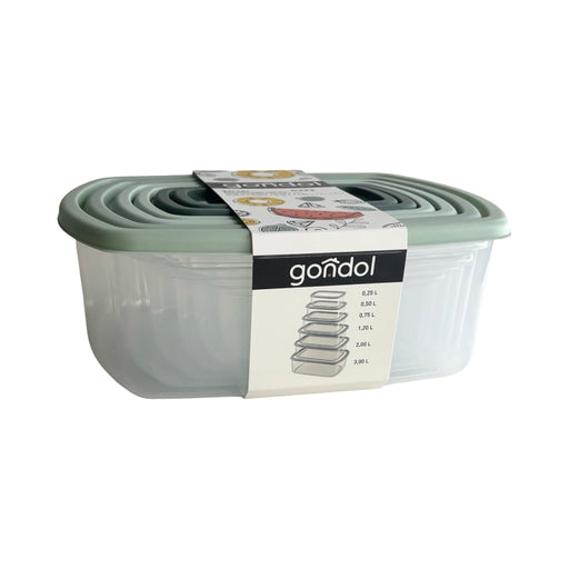 جوندول طقم علب ( 6 قطع ) بلاستيك  تركواز - G-293TU