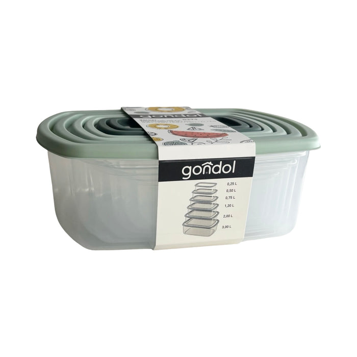 جوندول طقم علب ( 6 قطع ) بلاستيك  تركواز - G-293TU